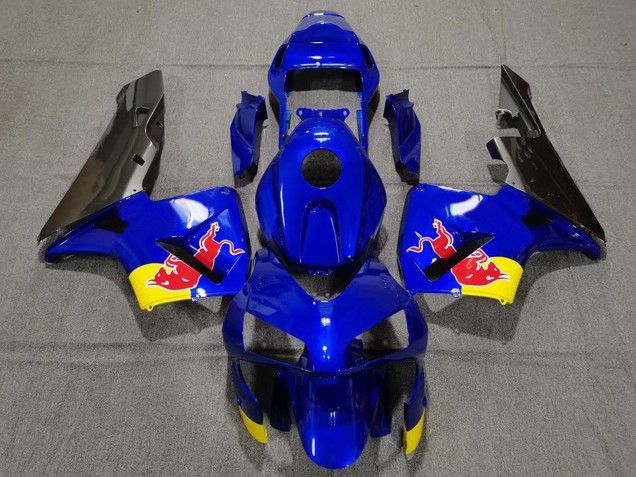 Carenagens Moto Honda CBR600RR 2003-2004 - Azul Amarelo Preto Brilhante Red Bull