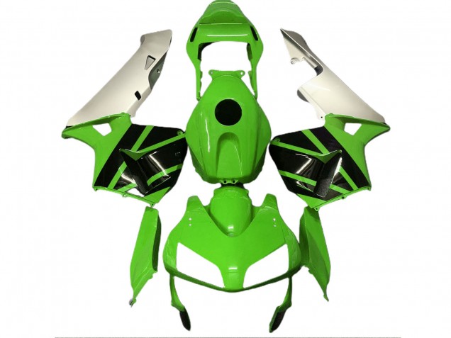 Carenagens Moto Honda CBR600RR 2003-2004 - Prata Verde Preto Brilhante