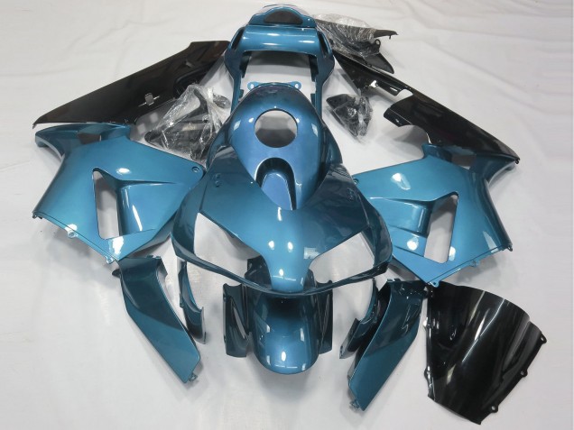 Carenagem Moto Honda CBR600RR 2003-2004 - Azul Claro Preto Brilhante