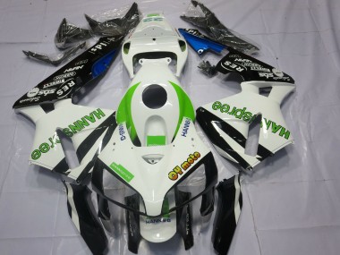 Carenagens Moto Honda CBR600RR 2005-2006 - Branco Verde Preto Brilhante HannSpree