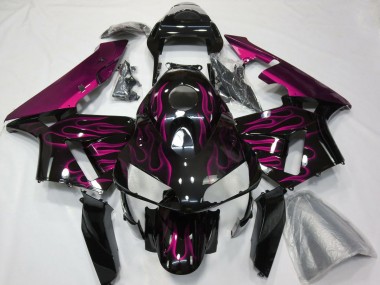 Carenagem Moto Honda CBR600RR 2003-2004 - Preto Brilhante Roxo Chama