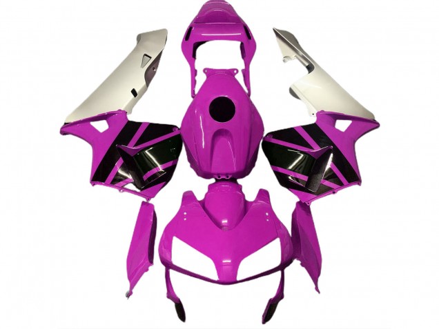 Carenagens Moto Honda CBR600RR 2003-2004 - Prata Rosa Choque Preto Brilhante