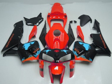 Carenagens Moto Honda CBR600RR 2005-2006 - Vermelho Azul Claro Preto Respingos