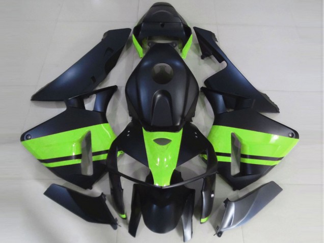 Carenagens Moto Honda CBR600RR 2005-2006 - Preto Fosco Verde Claro
