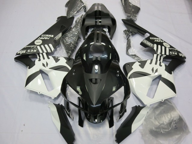 Carenagens Moto Honda CBR600RR 2005-2006 - Branco Preto Fosco Puisher Logo