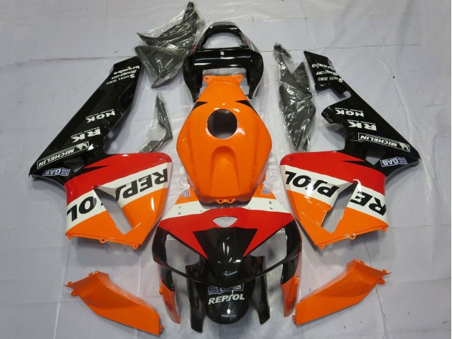 Carenagens Moto Honda CBR600RR 2005-2006 - Laranja Vermelho Branco Preto Repsol OEM Estilo