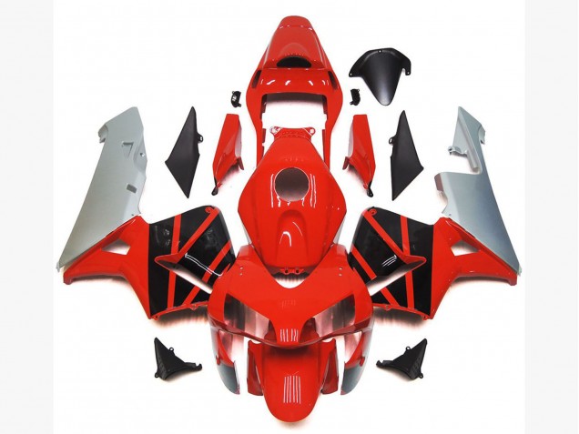 Carenagens Moto Honda CBR600RR 2003-2004 - Prata Vermelho Preto Brilhante OEM Estilo