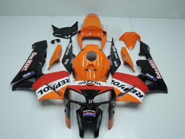 Carenagens Moto Honda CBR600RR 2005-2006 - Laranja Vermelho Branco Preto One Heart Repsol