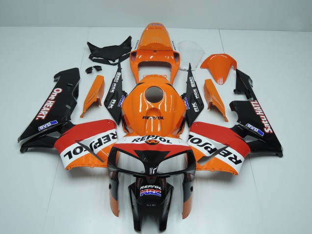 Carenagens Moto Honda CBR600RR 2005-2006 - Laranja Vermelho Branco Preto One Heart Repsol
