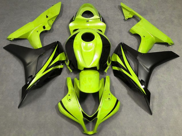 Carenagens Moto Honda CBR600RR 2007-2008 - Amarelo Néon Preto Fosco OEM Estilo