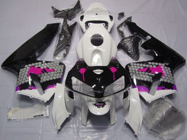Carenagens Moto Honda CBR600RR 2005-2006 - Rosa Respingos Preto Brilhante