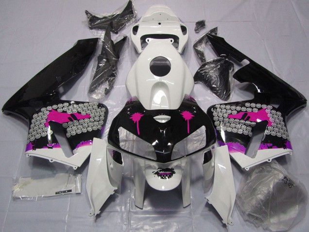 Carenagens Moto Honda CBR600RR 2005-2006 - Rosa Respingos Preto Brilhante
