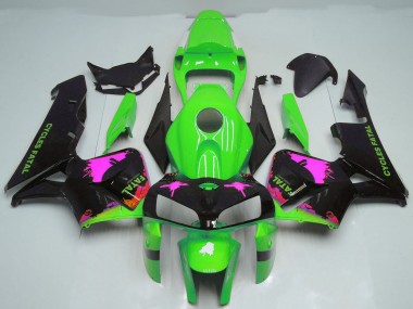 Carenagens Moto Honda CBR600RR 2005-2006 - Rosa Respingos Verde