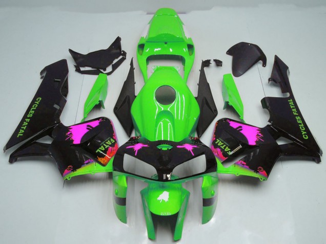 Carenagens Moto Honda CBR600RR 2005-2006 - Rosa Respingos Verde