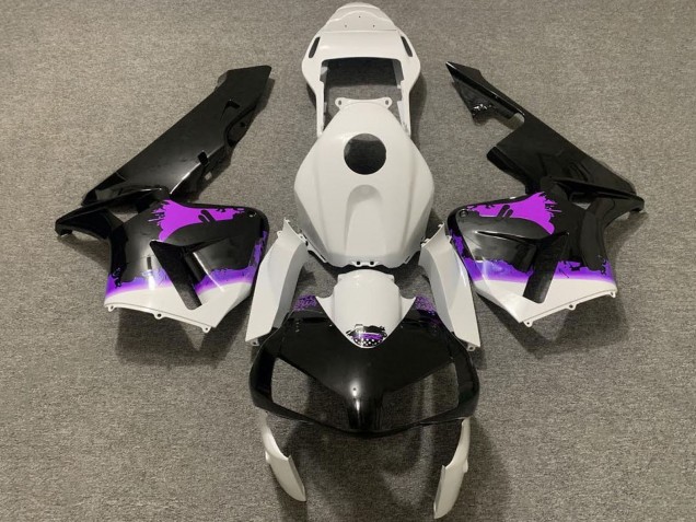 Carenagens Moto Honda CBR600RR 2003-2004 - Branco Roxo Preto Brilhante Respingos