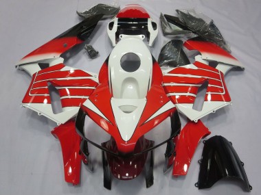 Carenagens Moto Honda CBR600RR 2005-2006 - Branco Vermelho Preto Large Listra