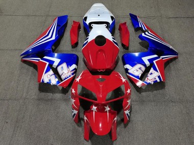 Carenagens Moto Honda CBR600RR 2005-2006 - Branco Vermelho Azul 69