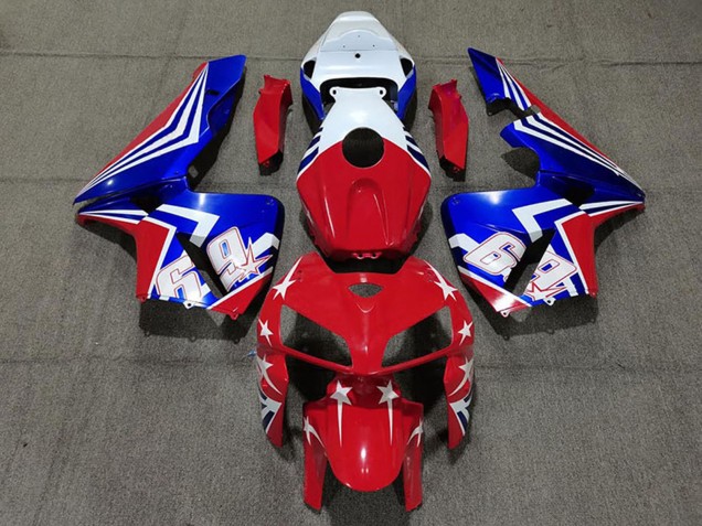 Carenagens Moto Honda CBR600RR 2005-2006 - Branco Vermelho Azul 69