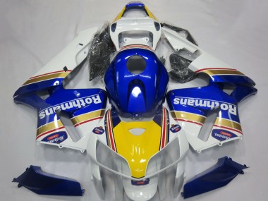 Carenagens Moto Honda CBR600RR 2005-2006 - Branco Azul Amarelo Rothmans