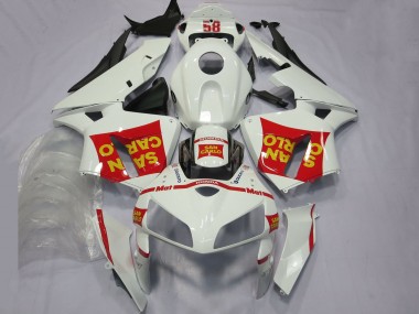 Carenagens Moto Honda CBR600RR 2005-2006 - Branco Vermelho Amarelo San Carlo 58