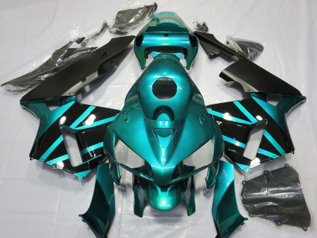 Carenagens Moto Honda CBR600RR 2005-2006 - Teal Preto Brilhante Estilo