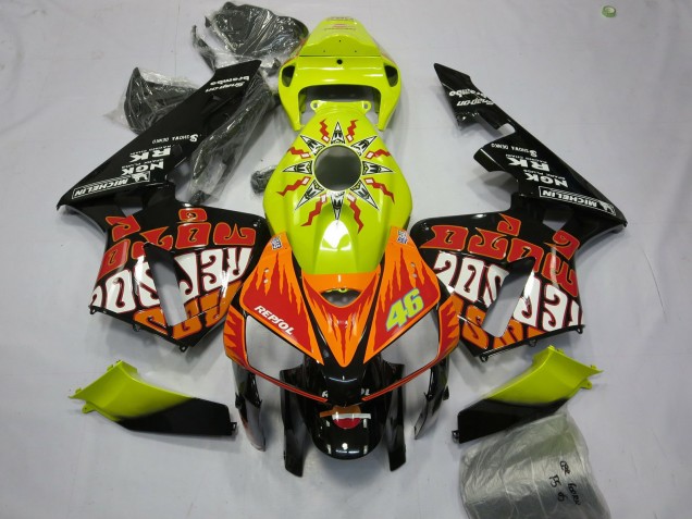 Carenagens Moto Honda CBR600RR 2005-2006 - Amarelo Vibrante Preto Rossi