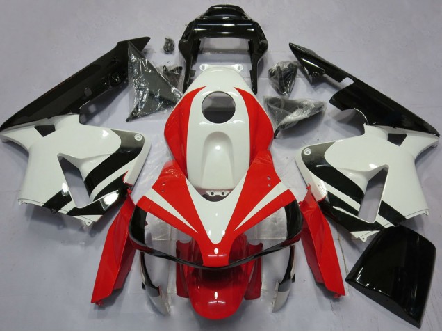 Carenagens Moto Honda CBR600RR 2003-2004 - Branco Vermelho Preto Brilhante OEM Estilo