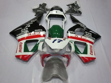Carenagens Moto Honda CBR954RR 2002-2003 - Branco Vermelho Verde Preto Brilhante CRR Castrol