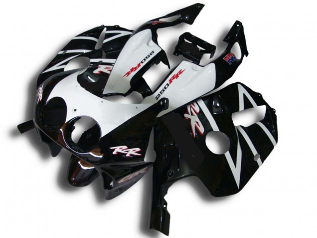 Carenagens Moto Honda CBR250RR 1990-1998 - Preto Brilhante Branco RR