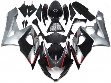 Carenagens Moto Suzuki GSXR 1000 2005-2006 - Preto Brilhante Prata Vermelho