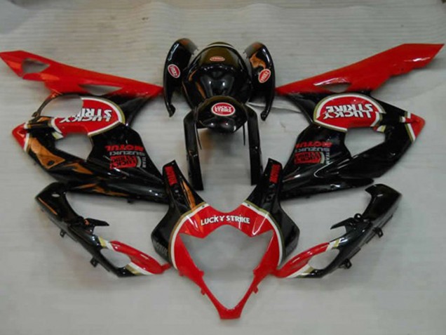 Carenagens Moto Suzuki GSXR 1000 2005-2006 - Preto Brilhante Vermelho Branco Lucky Strike