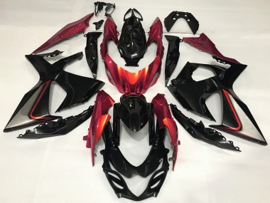 Carenagem Moto Suzuki GSXR 1000 2009-2016 - Preto Brilhante Vermelho
