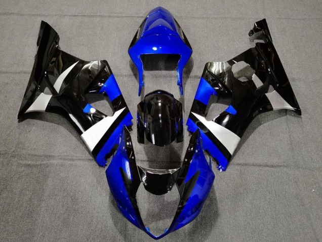 Carenagens Moto Suzuki GSXR 1000 2003-2004 - Azul Branco Preto Brilhante