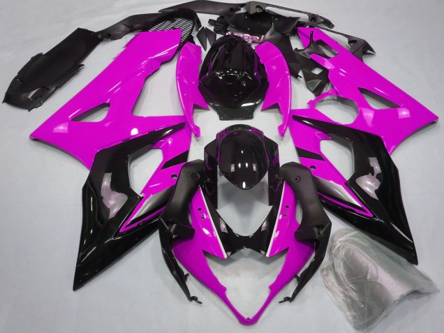Carenagens Moto Suzuki GSXR 1000 2005-2006 - Rosa Preto Brilhante