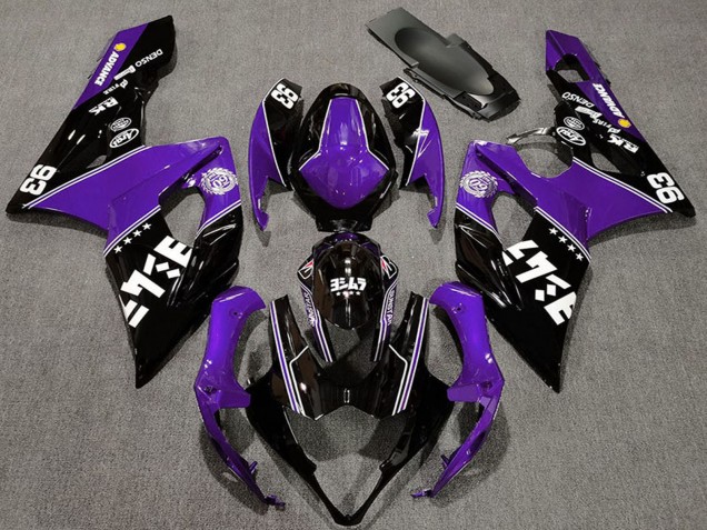 Carenagens Moto Suzuki GSXR 1000 2005-2006 - Roxo Preto Brilhante Branco