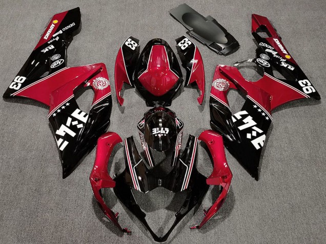 Carenagens Moto Suzuki GSXR 1000 2005-2006 - Vermelho Preto Brilhante Branco