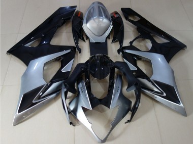Carenagens Moto Suzuki GSXR 1000 2005-2006 - Preto Brilhante Prata