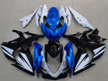 Carenagem Moto Suzuki GSXR 1000 2009-2016 - Branco Azul Preto