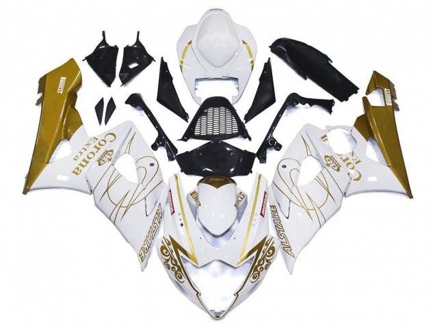 Carenagens Moto Suzuki GSXR 1000 2005-2006 - Branco Ouro Corona