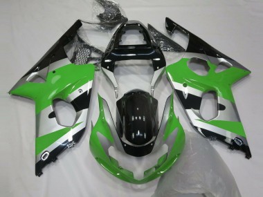 Carenagens Moto Suzuki GSXR 1000 2000-2002 - Verde Prata Preto Brilhante OEM Estilo