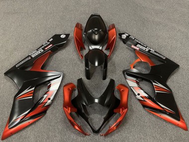 Carenagens Moto Suzuki GSXR 1000 2005-2006 - Preto Fosco Laranja