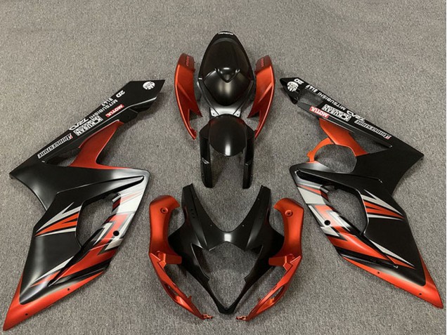 Carenagens Moto Suzuki GSXR 1000 2005-2006 - Preto Fosco Laranja