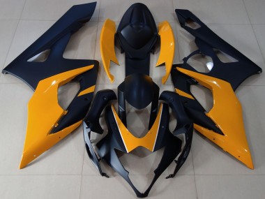 Carenagens Moto Suzuki GSXR 1000 2005-2006 - Preto Fosco Laranja Claro