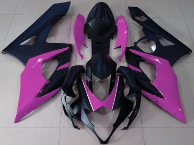Carenagens Moto Suzuki GSXR 1000 2005-2006 - Preto Fosco Rosa