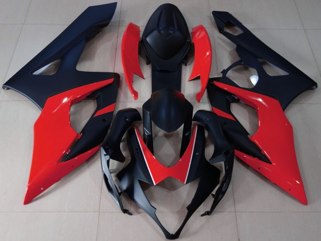Carenagens Moto Suzuki GSXR 1000 2005-2006 - Preto Fosco Vermelho