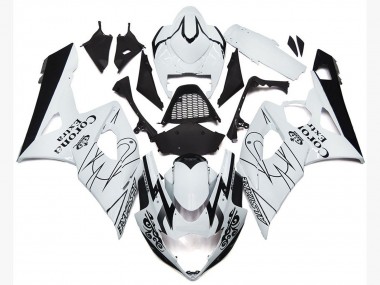 Carenagens Moto Suzuki GSXR 1000 2005-2006 - Branco Preto Corona OEM Estilo