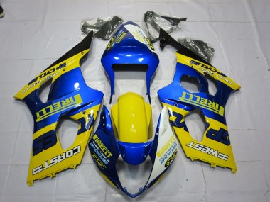 Carenagens Moto Suzuki GSXR 1000 2003-2004 - Azul Amarelo Preto Pirelli