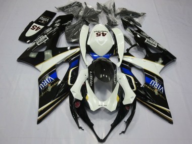 Carenagens Moto Suzuki GSXR 1000 2005-2006 - Branco Azul Preto Amarelo Viru