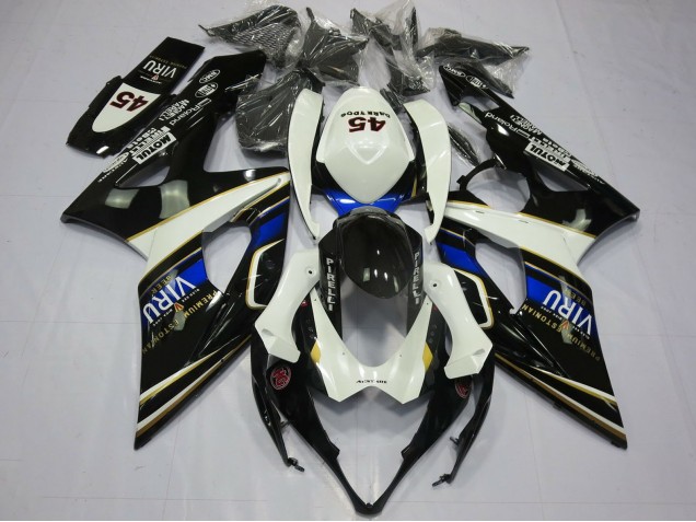Carenagens Moto Suzuki GSXR 1000 2005-2006 - Branco Azul Preto Amarelo Viru