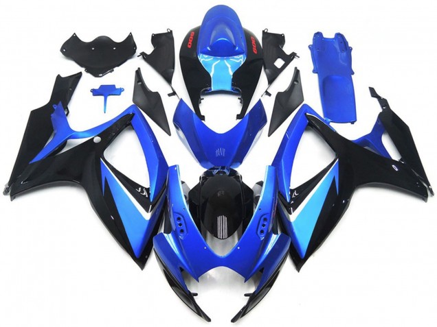 Carenagens Moto Suzuki GSXR 600 / GSXR 750 2006-2007 - Azul Preto Vermelho Listra